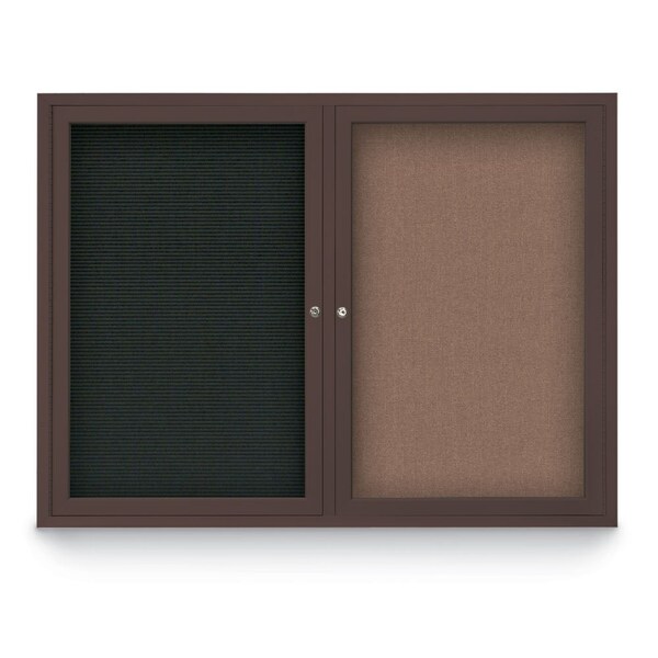 United Visual Products Corkboard, Cork /Black, 18" x 24" UV414I-BLACK-CORK - main